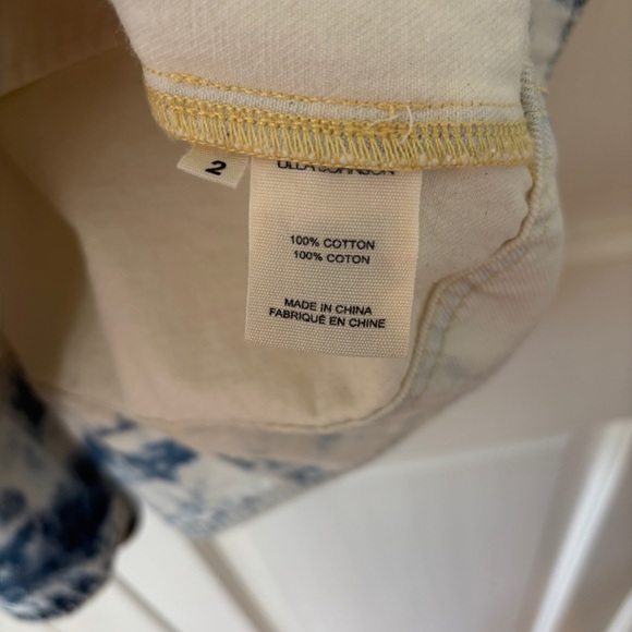 Ulla‎ Johnson Ames Denim Dress Whitewash Corset Empire Waist Puff Sleeve Size 4 - Picture 10 of 16